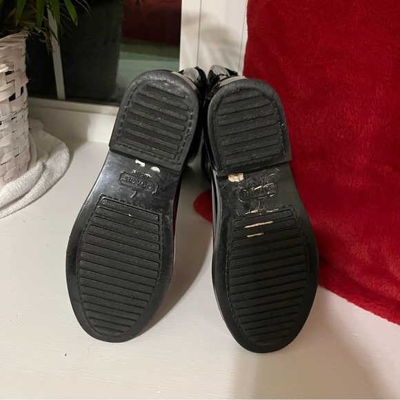 Coach Talia Rain Boots Black Glossy Knee High Rubber Riding Boots Women’s Size 7 - Picture 10 of 12